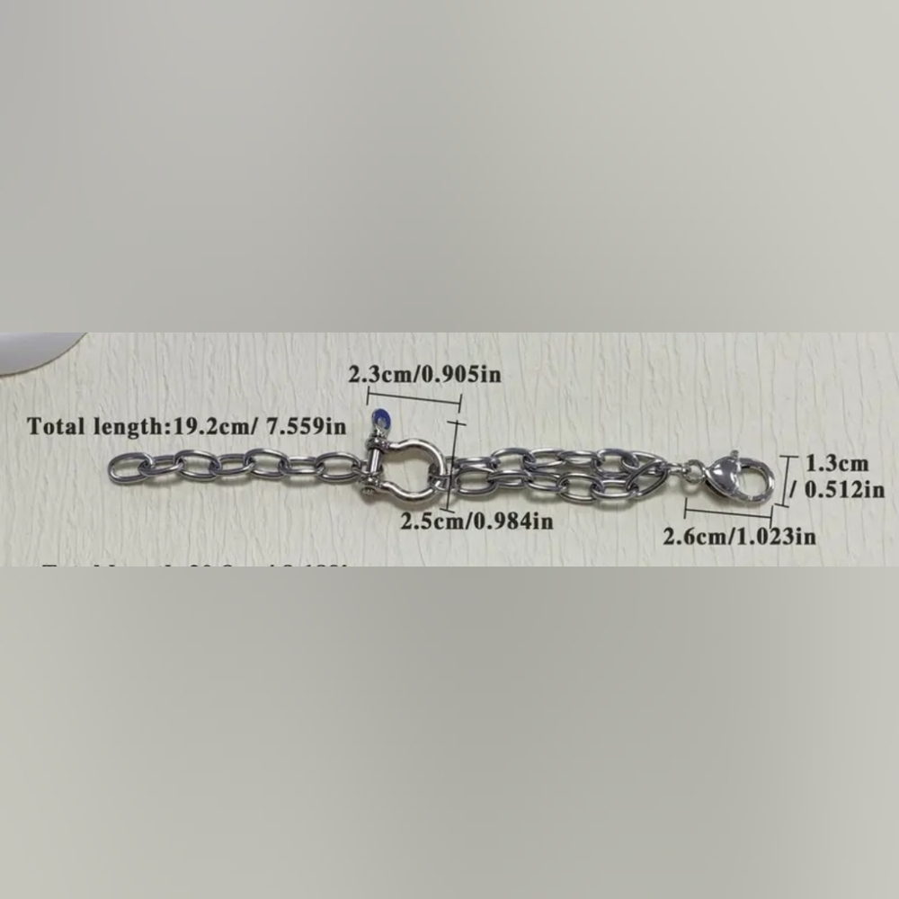 Western Horseshoe Pendabt Silver Chain Bracelet Cowgirl Style Southwestern - Picture 2 of 2